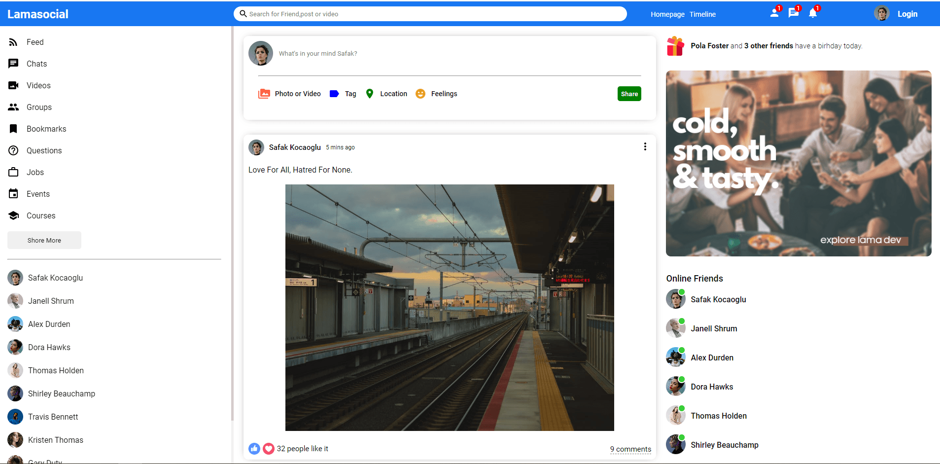 React.js Social Media Website